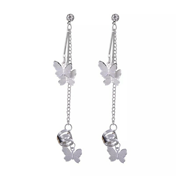 2/$29 Butterfly Ear Clip Tassle Earrings - Picture 2 of 5